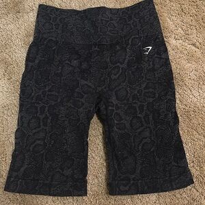 Black animal Gymshark biker shorts. Size M